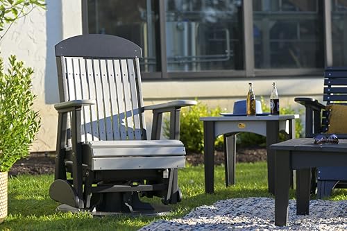 LuxCraft 2' Classic Outdoor Swivel Glider Chair Chestnut Brown