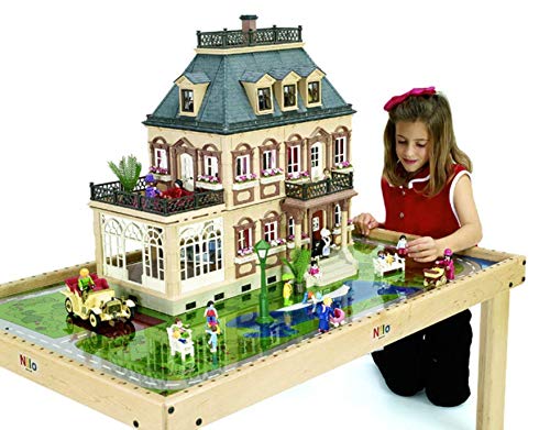 NILO N51N Kid's Play Table Lego-Compatible Educational Toy Board Brown/White