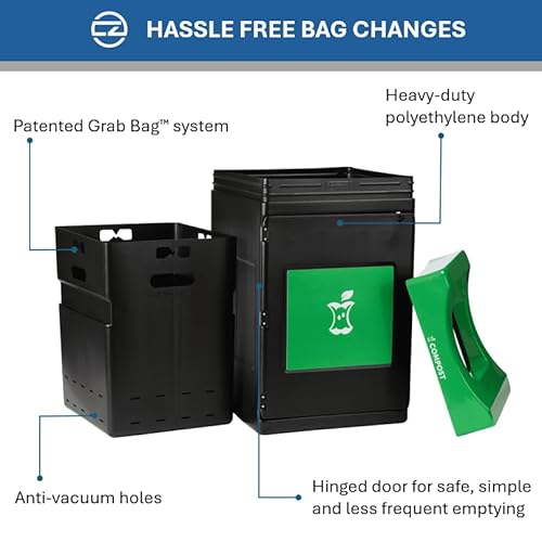 Commercial Zone Products Avante™ Series Black Compost Container 55-Gallon Square