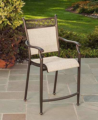 Oakland Living Ice Cooler Carts Bali 11 Piece Bar Set with Square Table, Stools & Umbrella Antique Bronze