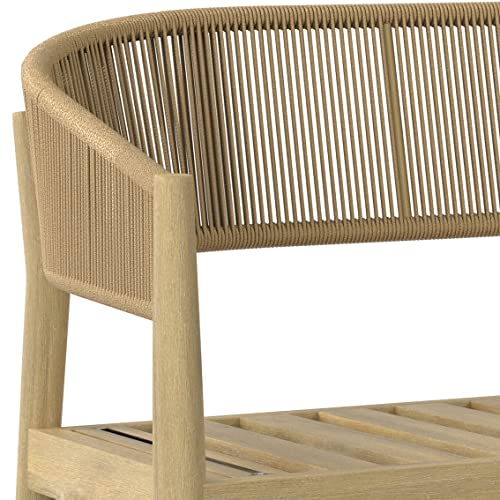 SIMPLIHOME Bayshore Contemporary 4 Piece Outdoor Conversation Set Natural