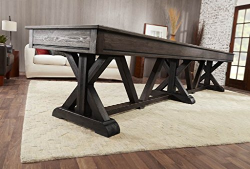 Playcraft Brazos River 12' Weathered Black Pro-Style Shuffleboard Table Black