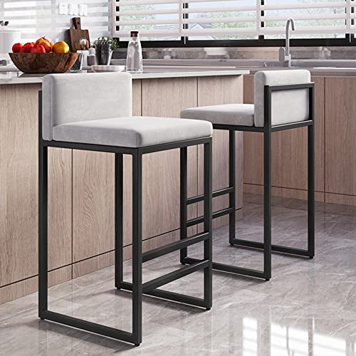Natliedop Modern Upholstered Bar Stools Set of 4 White
