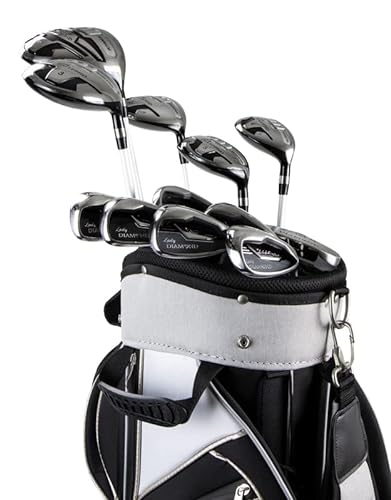 Euraka S8 Brosnan Lady Diamond S5 Women's Complete Golf Club Set [18-Piece] Black/Silver/Gold