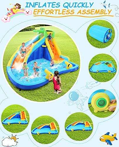 Whubefy Inflatable Water Slide Bounce House Multicolor