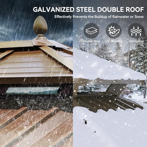 YITAHOME 12X20FT Hardtop Gazebo Bronze