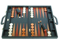 Zaza & Sacci Genuine Leather Backgammon Attache 23" Double-Grip Handle Black