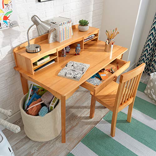 KidKraft Avalon Wooden Children's Desk with Hutch, Chair and Storage Natural