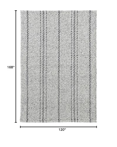 Dash & Albert Handwoven Melange Stripe Rug 10x14 Feet Grey/Black