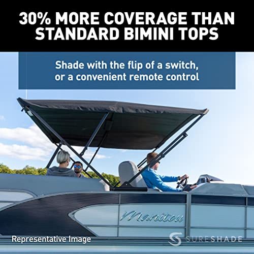 SureShade Power Pontoon Bimini Top Black