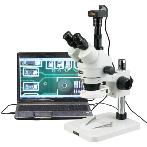 AmScope Trinocular Stereo Zoom Microscope 3.5X-45X Magnification White