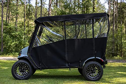 RED DOT Premium Golf Cart Enclosure Compatible with EZGO Liberty Personal Vehicles | Black AllGuard Stain Resistance Fabric