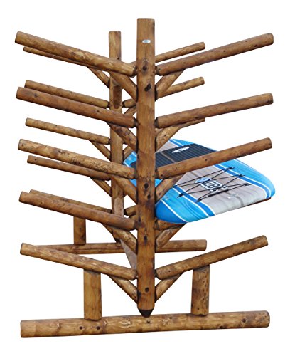 Log Kayak Rack 10 Place SUP Surfboard Rack Canyon Brown Finish