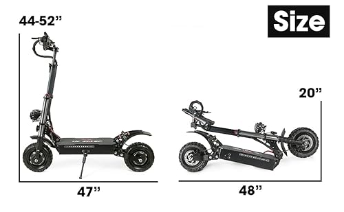 Tumotcy 5600W Electric Scooter Dual Motor 50mph 56 Mile Range Black