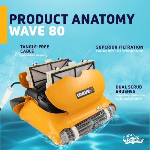 Dolphin Wave 80 Robotic Pool Vacuum Cleaner Yellow