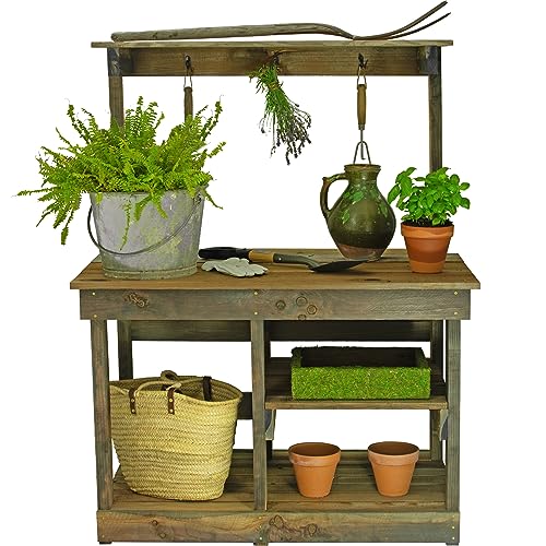 EST. LEE DISPLAY L D 1902 Rustic Gardening Workbench Outdoor Potting Table Natural