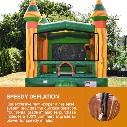 JumpOrange Amazon River Commercial Bounce House with Blower Green