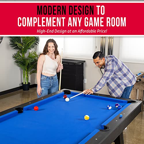 GoSports 8 ft Pool Table with Wood Finish Blue