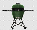 SUFUL 24-Inch Charcoal Kamado Grill with Side Table Green