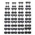 REP Rubber Hex Dumbbell Set 5-100 lb, Low Odor - Set C: 5-100 Only