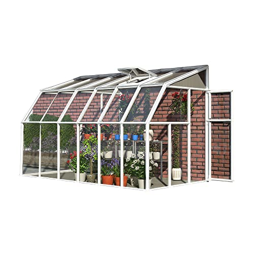 Palram Canopia Rion Sun Room 6x8 Ft. Lean-to Greenhouse DIY Kit White