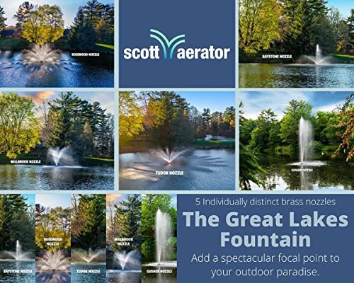 Scott Aerator Great Lakes Large Pond Fountain 1HP 230V 200ft Cord 5 Patterns