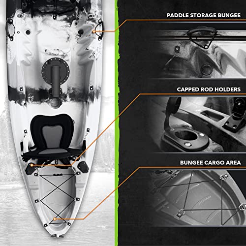 Elkton Outdoors Hard Shell Fishing Tandem Kayak Grey