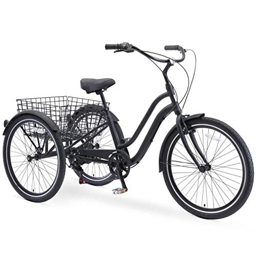 sixthreezero EVRYjourney 7-Speed Hybrid Adult Tricycle Matte Black