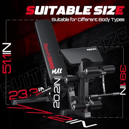 Keppi Fitness Adjustable Weight Bench3000 MAX Black