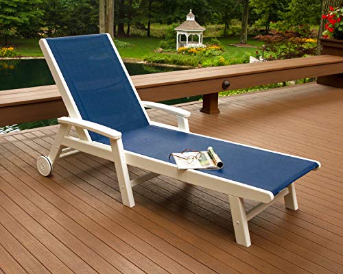 Polywood Coastal Chaise Mahogany/Burlap Sling