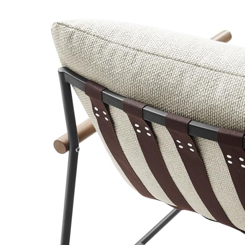 Modway Raya Outdoor Patio Sling Chair and Ottoman Set Ivory