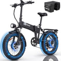Bopzin Folding Electric Bike for Adults - Dual Motor 2000W 31MPH Ebike 20''-2000W 48V 23AH -Foldable