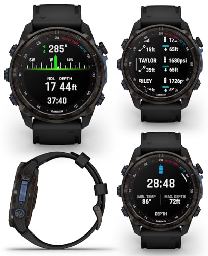 Wearable4U Garmin Descent Mk3i Titanium Dive Computer with T2 Transceiver and Silicone Band
