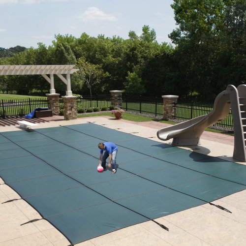 Blue Wave Rectangular In Ground Pool Safety Cover - Green
