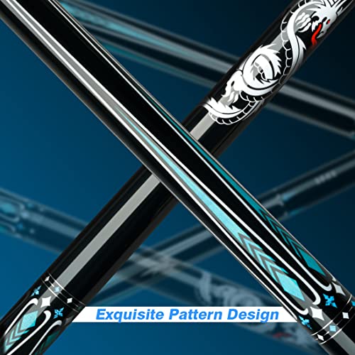 KONLLEN Carbon Fiber Pool Cue Stick Dragon Professional (Full Carbon Technology Low Deflection Billiard) KL-10BF