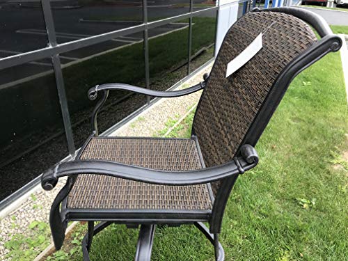 Patio Land Santa Clara Outdoor Patio Swivel Bar Stools Set of 3 Dark Bronze 30