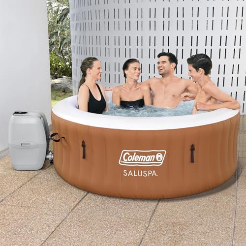 Coleman SaluSpa Ponderosa AirJet Inflatable Hot Tub with Non-Slip Seat, Gray
