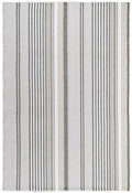 Dash & Albert Gradation Ticking Handwoven Indoor/Outdoor Rug 9x12 Feet Grey Stripe Pattern