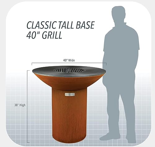 ARTEFLAME Charcoal BBQ Grill and Fire Pit Bundle Rust