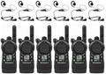 Motorola 6 Pack CLS1410 Walkie Talkie Radios with Headsets Black