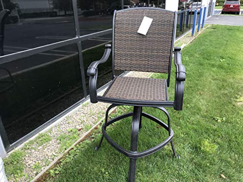 Patio Land Santa Clara Outdoor Patio Swivel Bar Stools Set of 3 Dark Bronze 30