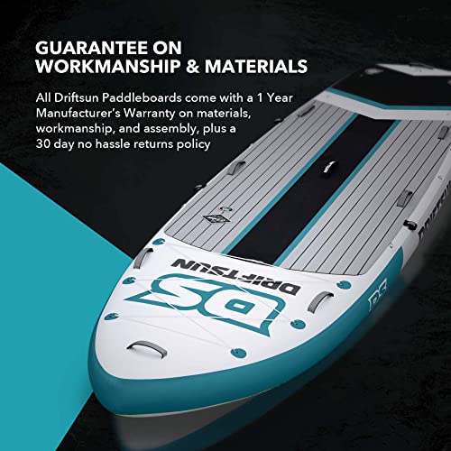Driftsun Inflatable Paddle Board Teal 12ft x 45in Extra Wide Stand Up SUP Package