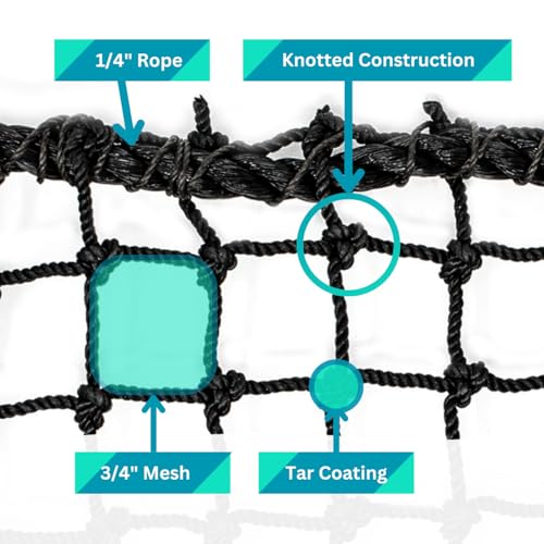 Just For Nets JFN Pro High Impact Golf Net #24 Nylon Black 15' x 45'