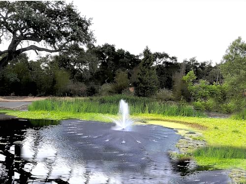 Custom Pro FT 14000 Floating Pond Fountain and Aerator Kit with 14,000 GPH Pump Black