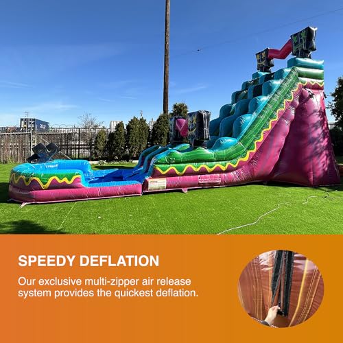 JumpOrange 19' Level Up Water Slide with Detachable Deep Pool Pink