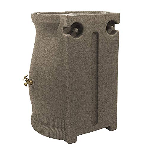 Good Ideas Rain Wizard 50 Gallon Rain Barrel with Planter Space and 2 Brass Spigots Sandstone (4 Pack)