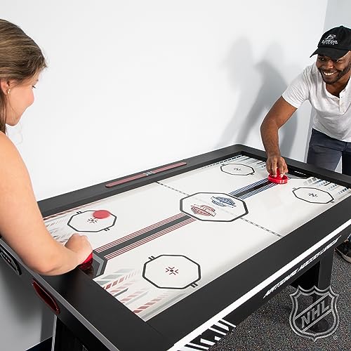 NHL 60" Air Hockey Table with Electronic Overhead Scoreboard Black/White