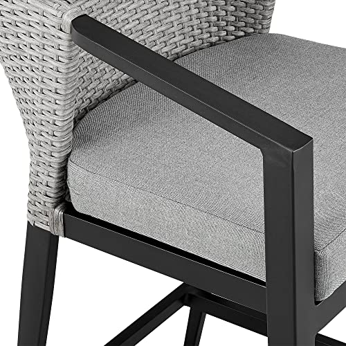 Armen Living Aileen Modern Patio Counter Chair Bar Stool Black