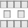Fencer Wire Heavy Duty Flat Top X-Pattern Decorative Fence Gate Black, 5FT x 4FT, Pack of 10