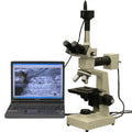AmScope Digital Trinocular Metallurgical Microscope 40X-1000X Yellow
